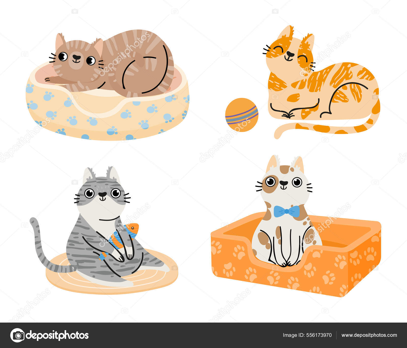 Vetores de Conjunto De Gatos Fofos De Desenho Animado Vetor e mais imagens  de Gato doméstico - Gato doméstico, Amizade, Animal - iStock