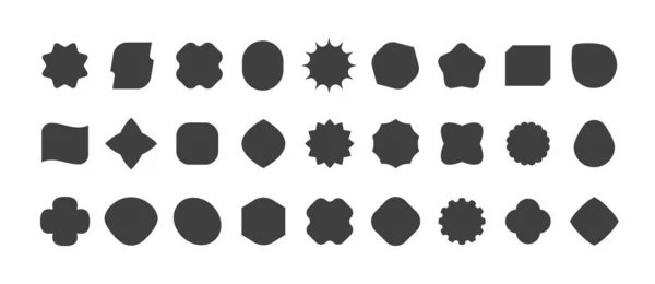 Formas geométricas negras. Figuras audaces para pancartas y bombillas de texto. Conjunto de vectores — Vector de stock