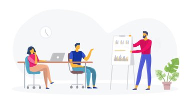 Ofis iş akışı süreci, takım çalışması proje toplantısı kavramı