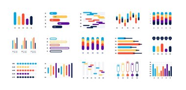 Grafik çizelgesi. Mali istatistiksel bilgi şablonu, hisse senedi ve iş histogramı, finansal modern analiz düzeni. Vektör izole edildi