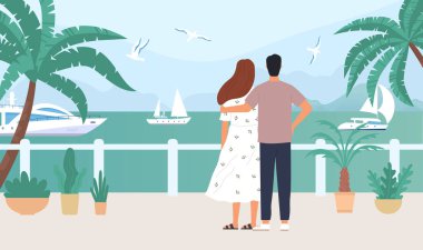 2205 S ST Couple people on terrace of tropical on sea quay