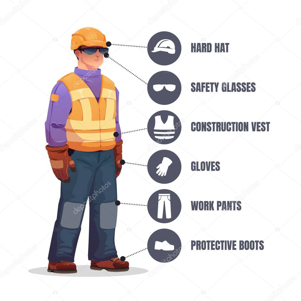 Trabajador Equipo Seguridad Ingeniero Construcción Con Ropa
