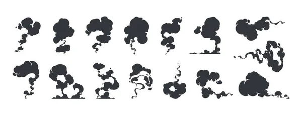 Effet Fumée Dessin Animé Flux Poussière Venteux Bouffées Vapeur Mouvement — Image vectorielle