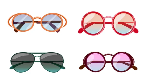 Dibujos Animados Verano Gafas Sol Diseños Moda Gafas Vista Coloridas — Vector de stock