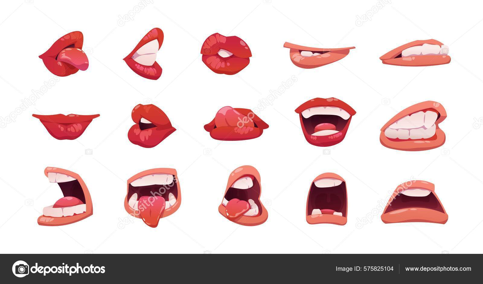 Vettoriale stockEspressione Orale Cartoon Faccia Emozione Con Bocca Aperta  Vestita Labbra di ©tartila.stock.gmail.com #575825104, image size:1600x942