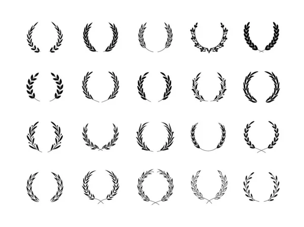 Wieniec Oliwek Nagroda Circle Logo Trofeum Dekoracyjnymi Elementami Dekoracyjnymi Kwiaciarni — Wektor stockowy
