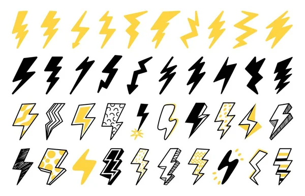 Lightning Icon Flash Strike Electric Power Electricity Logo Nature Thunderbolt — Stock Vector