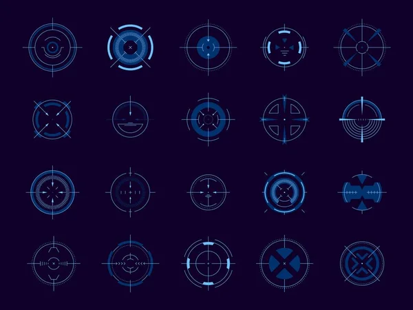 Hud Circle Aim Target System Futuristic Game User Interface Military — Archivo Imágenes Vectoriales