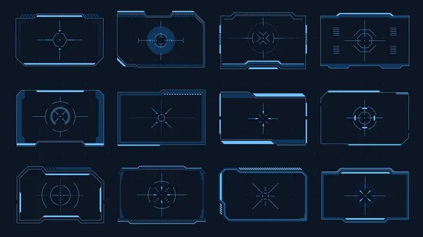 Hud Frame Sci Game Screen Interface Element Target Border Futuristic — Archivo Imágenes Vectoriales