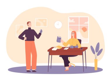 Engelli takım çalışması. Kadın ve erkek meslektaşları ofiste kol protezi takıyorlar. Çalışan, engelli vekil ilülasyonu olan işçilerle birlikte kitap veriyor, kapsayıcı işyeri