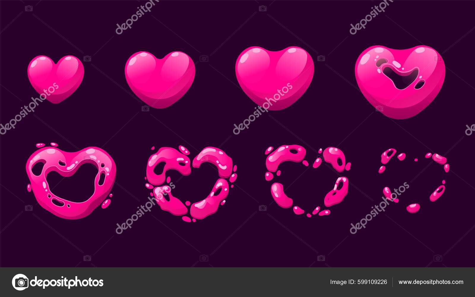 Heart Sprite Animation Grow Disappear Sprite Sequence Button Pressed Game  Stock Vector Image by ©.com #599109226