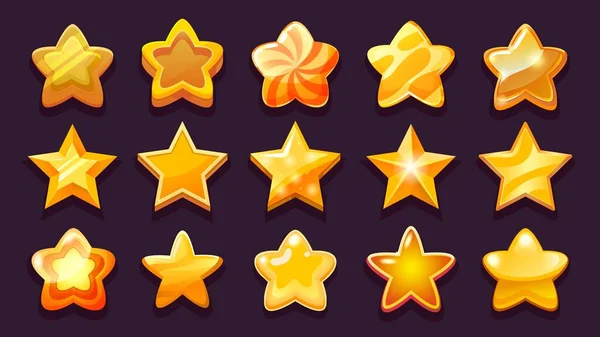 Game Star Golden Bronze Copper Gaming Win Stars Various Forms — Stockvektor