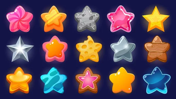 Cartoon Game Star Level Win Bonus Icon Mobile Game Web — ストックベクタ