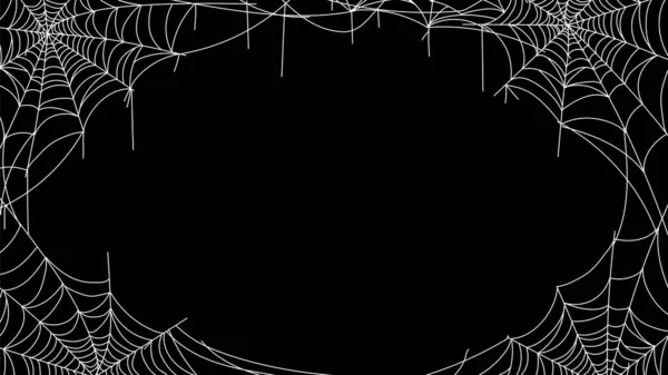 Spiderweb Framing Spider Cobweb Decorative Border Scary Mystery Web Silhouette — Stock vektor