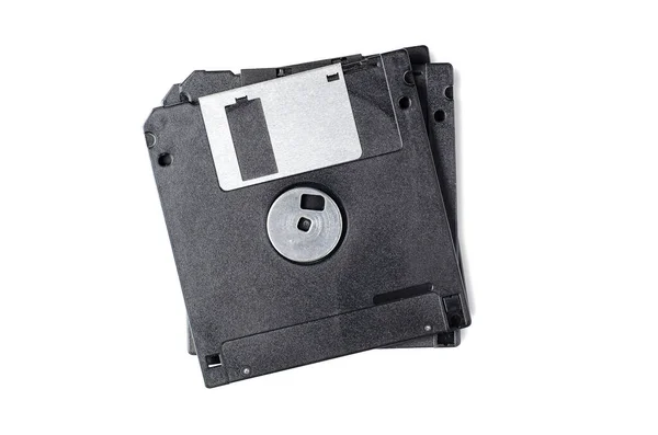 Floppy disks. Old-fashioned data keepers. Isolated on white. — Stock Photo, Image