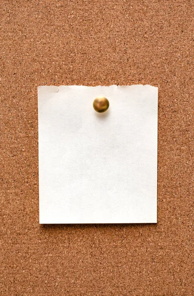 Blank paper notes are pinned to a cork board. Copy space. — Stockfoto