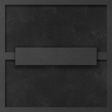 Koyu beton arka planda siyah dikdörtgen modeller. Tasarım elemanları ya da portföy. Boşluğu kopyala.