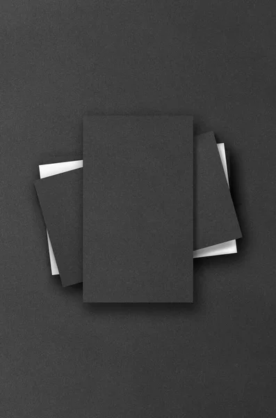 Black Rectangular Mockups Dark Background Design Elements Portfolio Copy Space — Stock Photo, Image