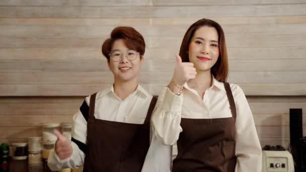 Startup Coffee Shop Couples Lgbt Qui Sont Baristas Propriétaires Entreprise — Video