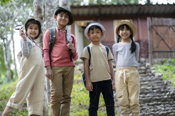 Group Asian Students Going Field Trips Educational Concepts Adventures Stock Photo
