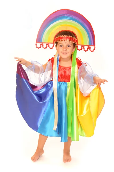 Copil drăguț în rochie colorată — Fotografie, imagine de stoc