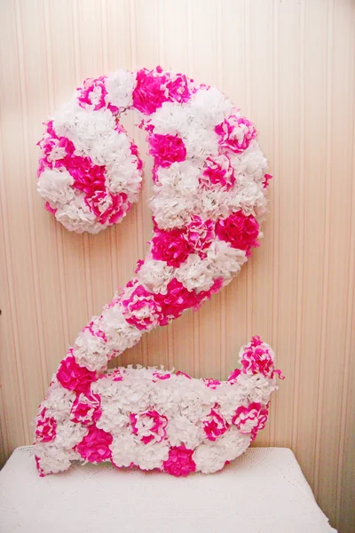 Festive decoration forming 2 number — Stock Photo, Image