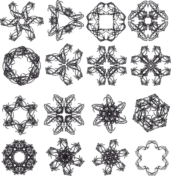 Elementos góticos vectoriales - flores y marcos — Archivo Imágenes Vectoriales