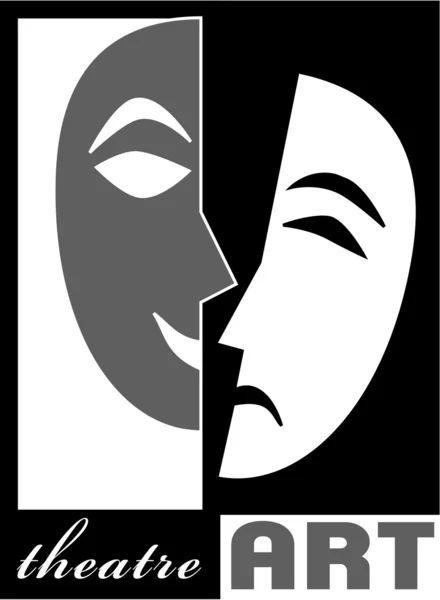 Tiyatro afişi şablon basit klasik tarzı ile mutlu ve hüzünlü maskesi.