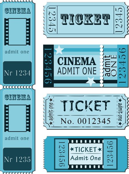 Set of movie ticket templates