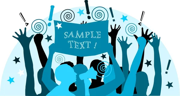 ADO - afiş ve megafon ile kalabalık. kalabalık tezahür.