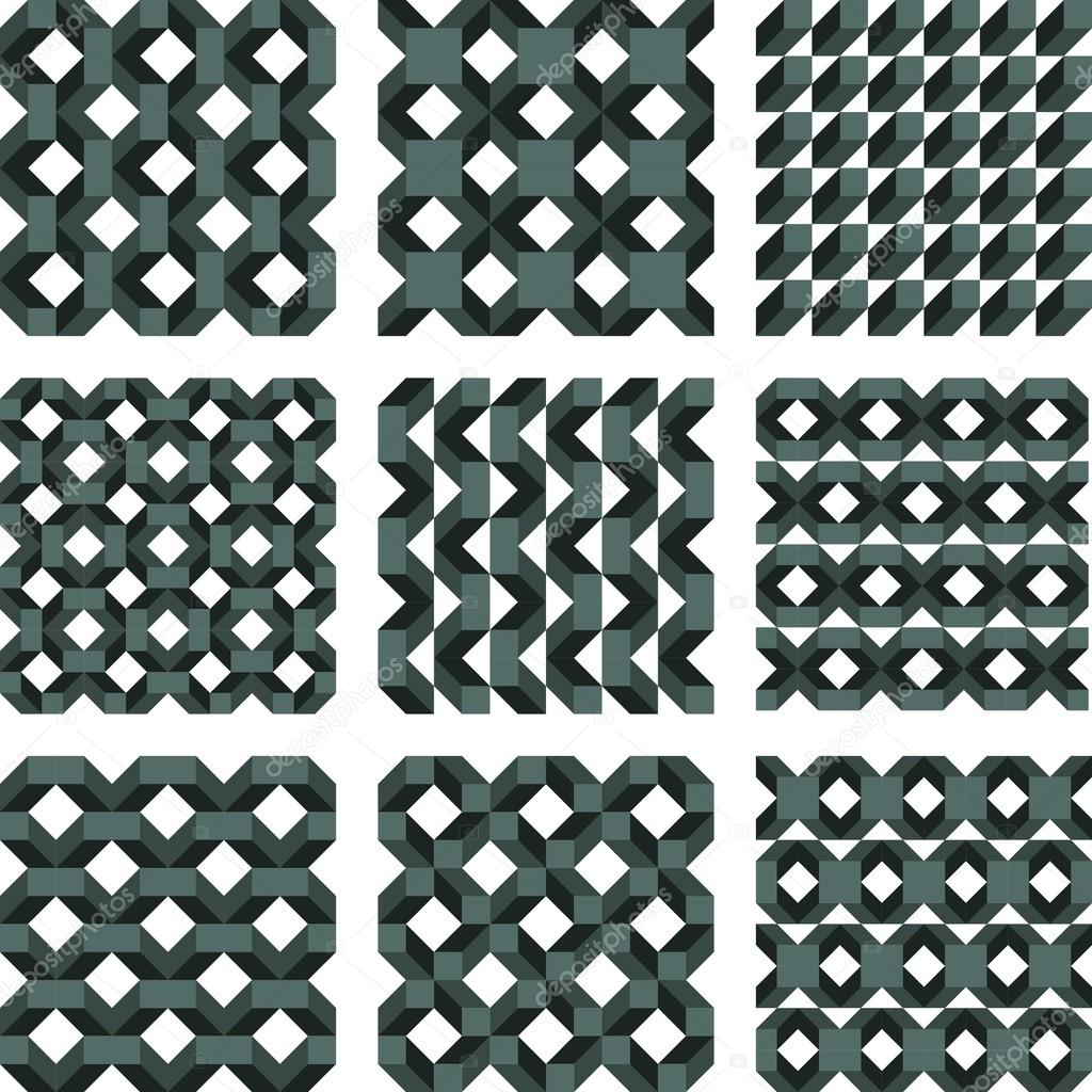Set of seamless geometric patterns