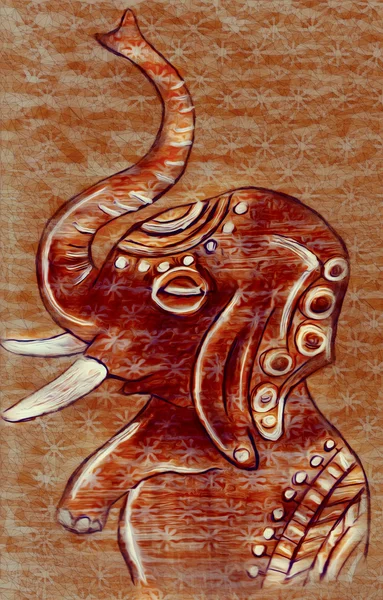 Szczęśliwy słoń malowane — Zdjęcie stockowe