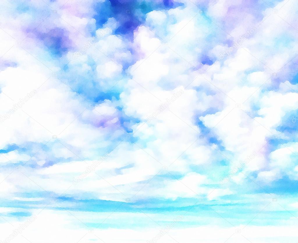 Watercolor Clouds Background