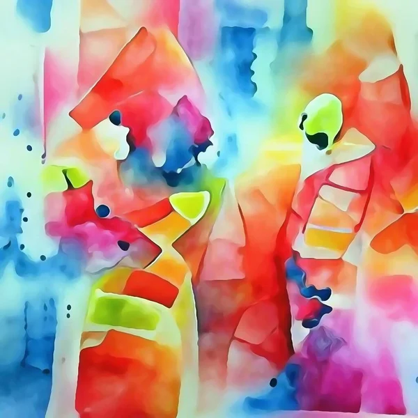 Bright Colourful Abstract Akwarela — Zdjęcie stockowe