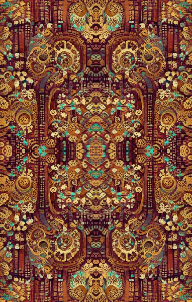 Colorful Abstract Ethnic Boho Pattern Background Textiles — 스톡 사진