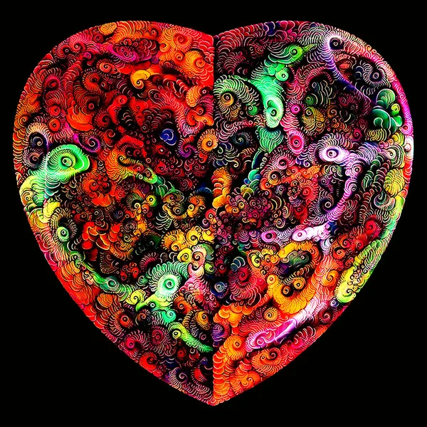 Abstract Valentine Heart Colorful Illustration — Stock Photo, Image