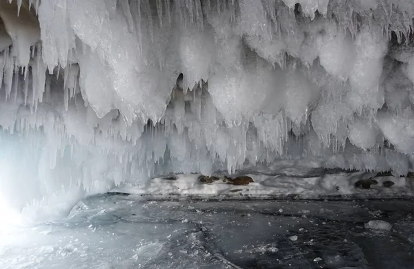 Magischer Eispanzer Des Baikalsees Sibirien Russland — Stockfoto