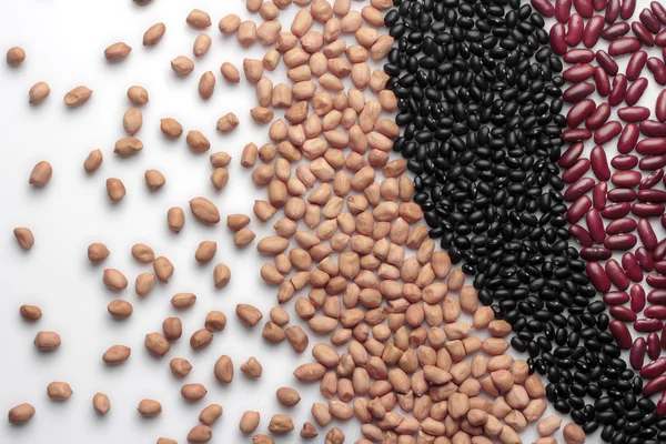 Pattern of peanut red bean black bean — Stock Photo, Image