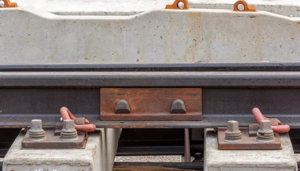 Nuts and bolts of a railway — Stock Photo, Image