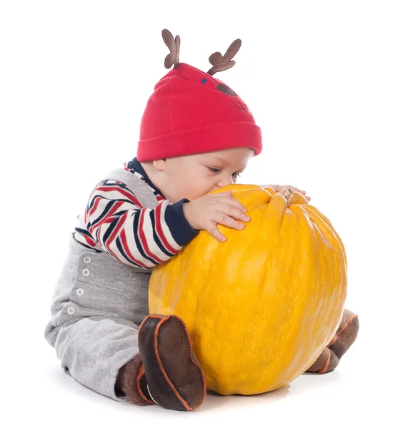 şirin bebek çocuk komik geyik şapkalı turuncu beyaz kabak