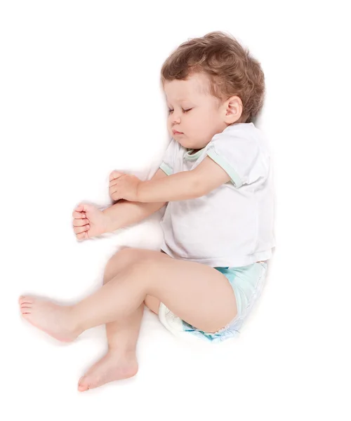 Baby sleeping on white — Stock Photo, Image