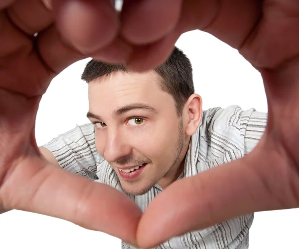 genç adam olun yapım kalp işareti