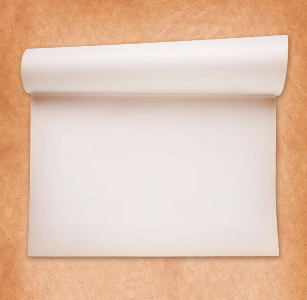 Scroll smooth paper on textured paper background