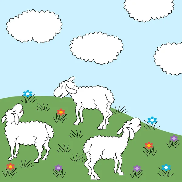Sheep Meadow — Stock Vector