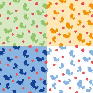 dört tane seamless modeli - vektör