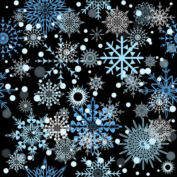 Copos de nieve sin costura — Vector de stock