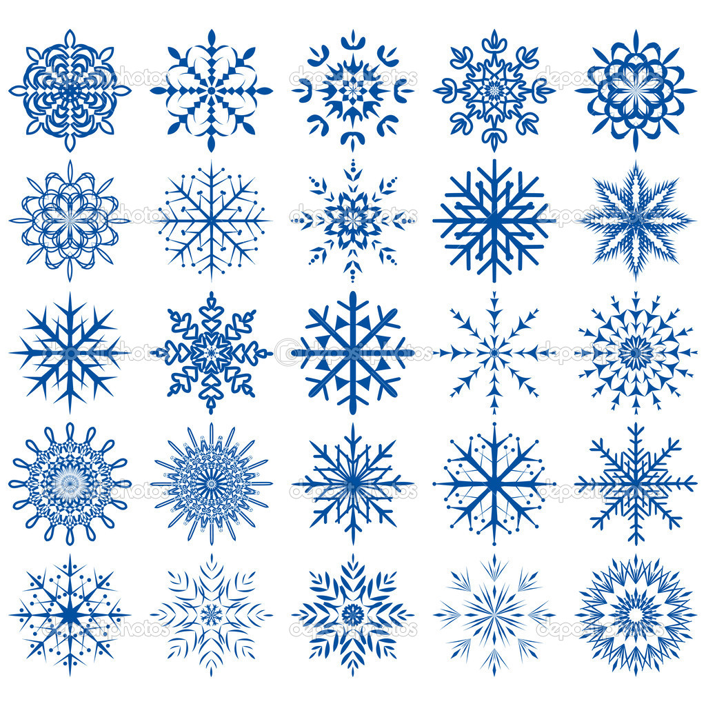 snowflake icon set - Illustration