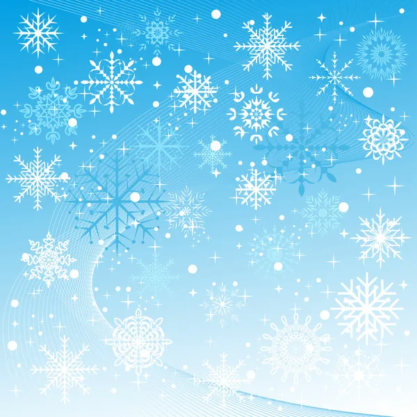 A winter background with snowflakes falling. — Stock Vector