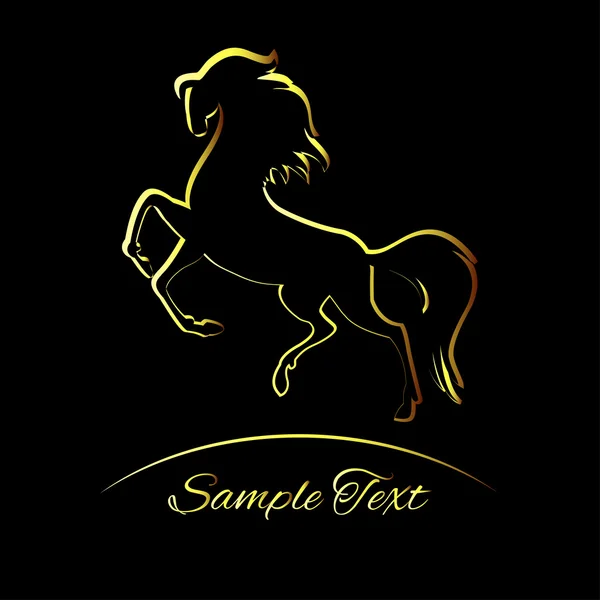 Силуэт золотой лошади — стоковый вектор