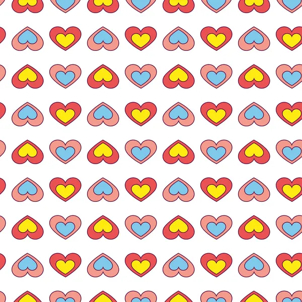 Fun hearts seamless wallpaper background - Illustration — Stock Vector